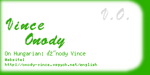 vince onody business card